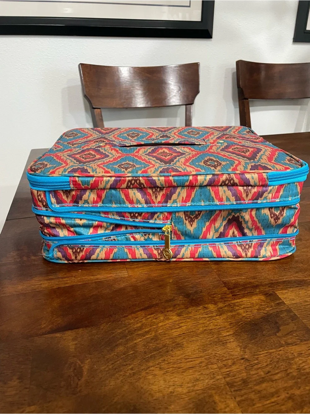 Colorful Ikat Pattern Jewelry Storage or Travel